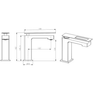Смеситель для раковины Boheme Q 141-CRUW.2 хром/синий Смеситель для раковины Boheme Q 141-CRUW.2 хром/синий