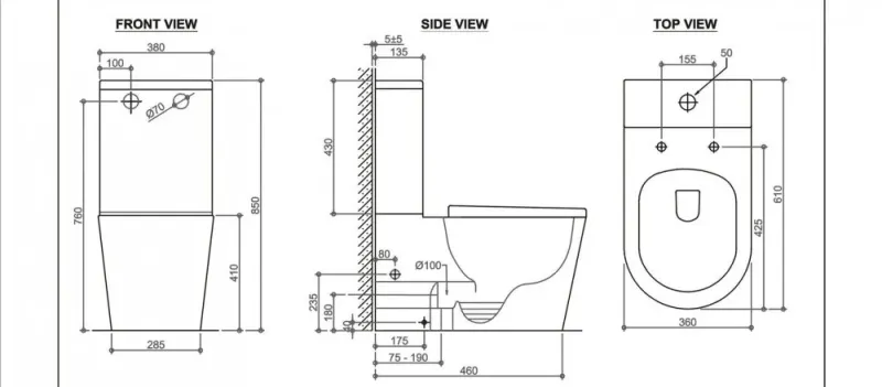 Унитаз-компакт Black&White Universe 7793W безободковый белый