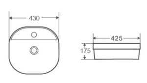 Раковина накладная D&K Quadro DT1510916 43см белый