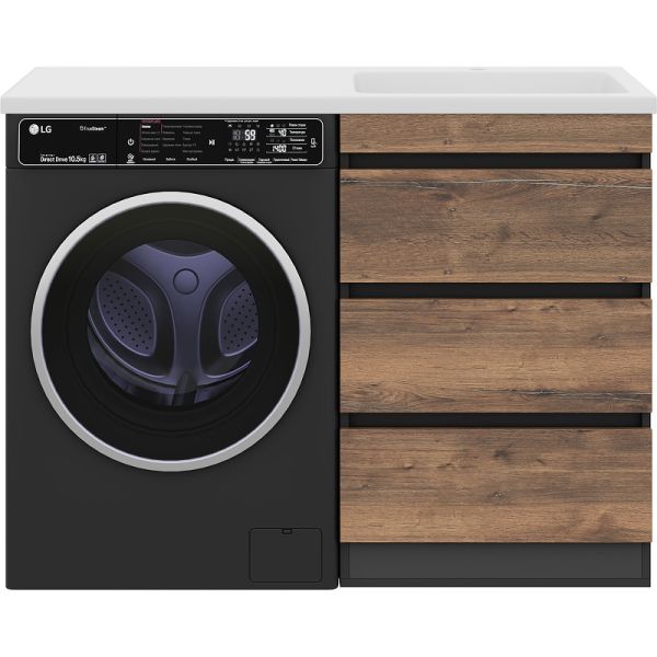 Напольная тумба под раковину Misty Коломбо 120 R УТ000015588 56 см Дуб Галифакс Антрацит