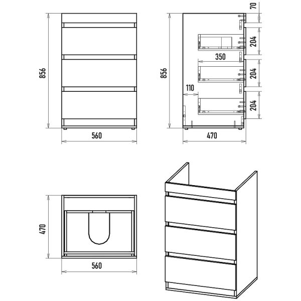Напольная тумба под раковину Misty Коломбо 120 R УТ000015588 56 см Дуб Галифакс Антрацит
