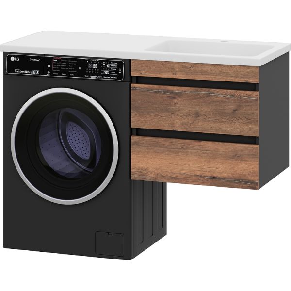 Подвесная тумба под раковину Misty Коломбо 120 R УТ000015590 56 см Дуб Галифакс Антрацит