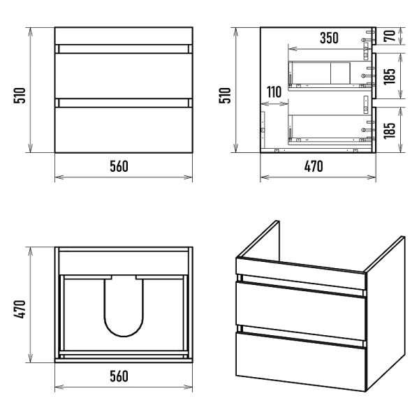 Подвесная тумба под раковину Misty Коломбо 120 R УТ000015590 56 см Дуб Галифакс Антрацит
