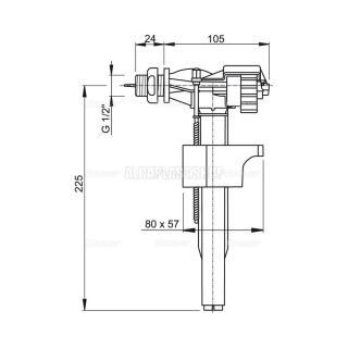 Впускной механизм AlcaPlast с боковой подводкой (для пластиковых бачков) A15P-1/2" Впускной механизм AlcaPlast с боковой подводкой (для пластиковых бачков) A15P-1/2"