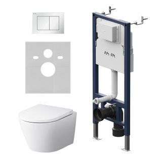 Инсталляция Am.Pm PrimeFit IS90201.851900 с подвесным унитазом Aquaspin и белой клавишей смыва