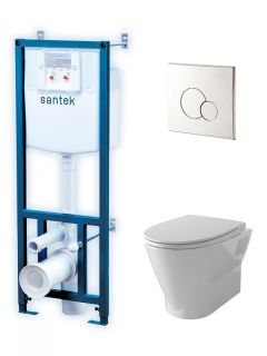 Инсталляция с унитазом Santek Скай 1WH501870 кнопка смыва хром