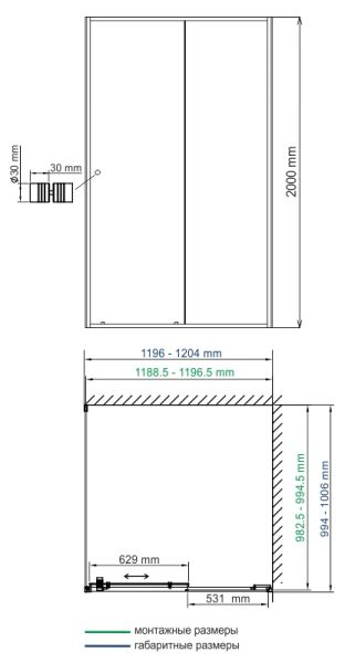 Душевой уголок Wasserkraft Rhin 44S10 120x100 см