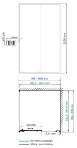 Душевой уголок Wasserkraft Rhin 44S22 100x90 см