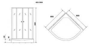 Душевая кабина Niagara NG-4501-14BK 90х90х200