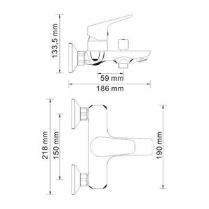 Wasserkraft Lippe 4501 Смеситель для ванны с коротким изливом