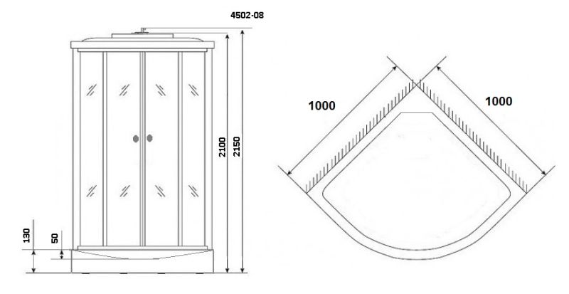 Душевая кабина Niagara NG-4502-14 100х100х215
