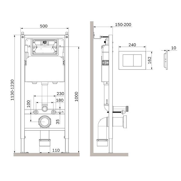 Инсталляция AM.PM Prime Fit I012709.0201 для унитаза с Белой глянцевой клавишей смыва