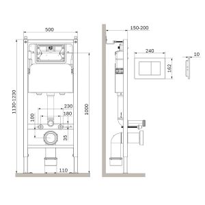 Инсталляция AM.PM PrimeFit I012709.0251 для унитаза с клавишей смыва Хром глянцевый