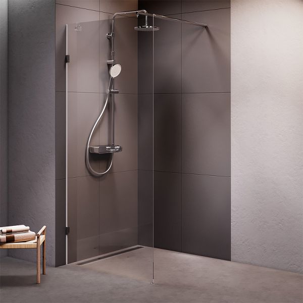 Душевая перегородка AM.PM X-Joy 90 W94UWI-90-F1-MTE профиль Хром матовый стекло прозрачное