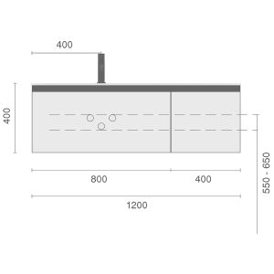 Тумба под раковину Armadi Art Quatro 790-M2-120-L-A-LED 120 см с подсветкой серый/антрацит