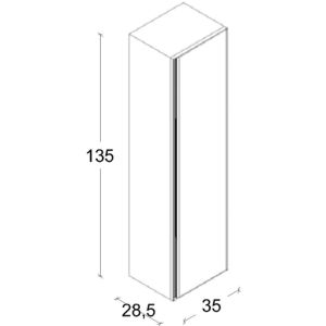 Пенал подвесной Armadi Art Quatro 791-CM-RIB-MG 35 см кашемир/золото матовое
