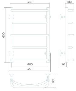 Водяной полотенцесушитель Larusso Евромикс П5 40x60см хром 4670078534941