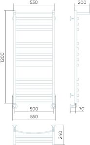 Водяной полотенцесушитель Larusso Гранд П14 с полкой 50x120см хром 4670078535528