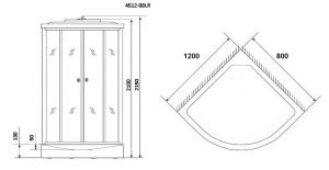 Душевая кабина Niagara NG-4512-14R BLACK 120х80х215