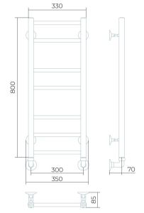 Водяной полотенцесушитель Larusso Имидж П7 30x80см хром 4670078535719