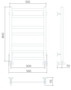 Водяной полотенцесушитель Larusso Кватро П7 50x80см хром 4670078535764