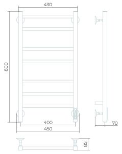 Электрический полотенцесушитель Larusso Имидж П7 40x80см хром 4670078536273