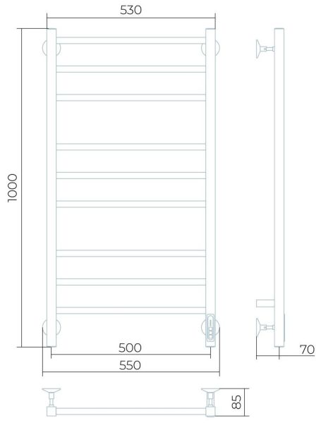 Электрический полотенцесушитель Larusso Имидж П9 50x100см хром 4670078536280