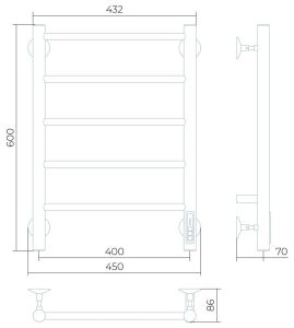Электрический полотенцесушитель Larusso Джаз П5 40x60см хром 4670078536341