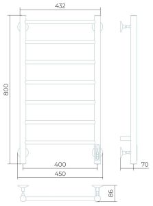 Электрический полотенцесушитель Larusso Джаз П7 40x80см хром 4670078536358