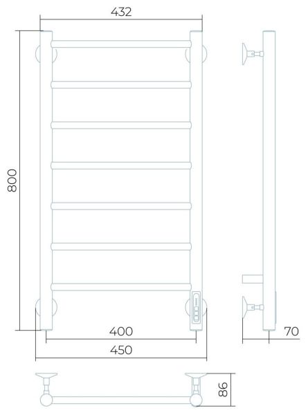 Электрический полотенцесушитель Larusso Джаз П7 40x80см хром 4670078536358
