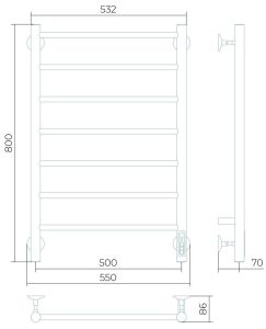 Электрический полотенцесушитель Larusso Джаз П5 50x80см хром 4670078536365