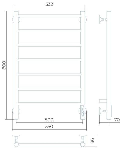 Электрический полотенцесушитель Larusso Джаз П5 50x80см хром 4670078536365