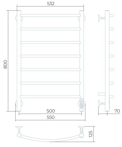 Электрический полотенцесушитель Larusso Классик П7 50x80см хром 4670078536402