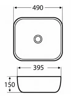 Раковина накладная Azario AZ-2143 49 см без перелива белый