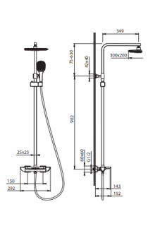Душевая система Timo Helmi SX-1170/03 чёрный