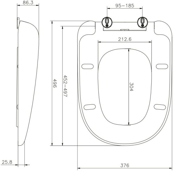 Крышка для унитаза Am.Pm Sensation C307851WH с микролифтом Крышка для унитаза Am.Pm Sensation C307851WH с микролифтом