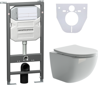 Комплект с инсталляцией Ceramica Nova CN3009_1002W_1000 унитаз Forma CN3009 крышка-сиденье с микролифтом и инсталляция Envision CN1002W с белой матовой кнопкой смыва Flat Комплект с инсталляцией Ceramica Nova CN3009_1002W_1000 унитаз Forma CN3009 крышка-сиденье с микролифтом и инсталляция Envision CN1002W с белой матовой кнопкой смыва Flat