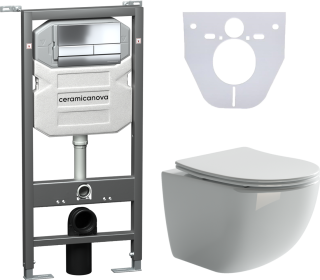 Комплект с инсталляцией Ceramica Nova CN3009_1002CH_1000 унитаз Forma CN3009 крышка-сиденье с микролифтом и инсталляция Envision CN1002CH с кнопкой смыва хром Flat Комплект с инсталляцией Ceramica Nova CN3009_1002CH_1000 унитаз Forma CN3009 крышка-сиденье с микролифтом и инсталляция Envision CN1002CH с кнопкой смыва хром Flat