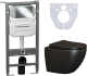 Комплект с инсталляцией Ceramica Nova CN4002MB_1001CH_1000 унитаз Metropol CN4002MB крышка-сиденье с микролифтом и инсталляция Envision CN1001CH с кнопкой смыва хром Round