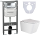 Комплект с инсталляцией Ceramica Nova CN3007_1002CH_1000 унитаз Metric CN3007 крышка-сиденье с микролифтом и инсталляция Envision CN1002CH с кнопкой смыва хром Flat