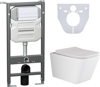 Комплект с инсталляцией Ceramica Nova CN3007_1002W_1000 унитаз Metric CN3007 крышка-сиденье с микролифтом и инсталляция Envision CN1002W с белой матовой кнопкой смыва Flat Комплект с инсталляцией Ceramica Nova CN3007_1002W_1000 унитаз Metric CN3007 крышка-сиденье с микролифтом и инсталляция Envision CN1002W с белой матовой кнопкой смыва Flat