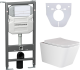 Комплект с инсталляцией Ceramica Nova CN3007_1002W_1000 унитаз Metric CN3007 крышка-сиденье с микролифтом и инсталляция Envision CN1002W с белой матовой кнопкой смыва Flat
