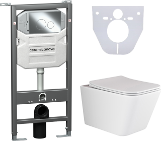 Комплект с инсталляцией Ceramica Nova CN3007_1001CH_1000 унитаз Metric CN3007 крышка-сиденье с микролифтом и инсталляция Envision CN1001CH с кнопкой смыва хром Round Комплект с инсталляцией Ceramica Nova CN3007_1001CH_1000 унитаз Metric CN3007 крышка-сиденье с микролифтом и инсталляция Envision CN1001CH с кнопкой смыва хром Round
