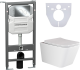 Комплект с инсталляцией Ceramica Nova CN3007_1001CH_1000 унитаз Metric CN3007 крышка-сиденье с микролифтом и инсталляция Envision CN1001CH с кнопкой смыва хром Round