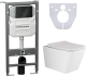 Комплект с инсталляцией Ceramica Nova CN3007_1001B_1000 унитаз Metric CN3007 крышка-сиденье с микролифтом и инсталляция Envision CN1001B с чёрной матовой кнопкой смыва Round