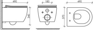 Комплект с инсталляцией Ceramica Nova CN3001_1002CH_1000 унитаз Play CN3001 крышка-сиденье с микролифтом и инсталляция Envision CN1002CH с кнопкой смыва хром Flat