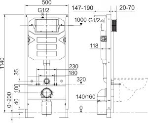 Комплект с инсталляцией Ceramica Nova CN3001_1001M_1000 унитаз Play CN3001 крышка-сиденье с микролифтом и инсталляция Envision CN1001M с кнопкой смыва хром матовой Round