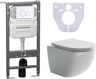 Комплект с инсталляцией Ceramica Nova CN3009_1001W_1000 унитаз Forma CN3009 крышка-сиденье с микролифтом и инсталляция Envision CN1001W с белой матовой кнопкой смыва Round Комплект с инсталляцией Ceramica Nova CN3009_1001W_1000 унитаз Forma CN3009 крышка-сиденье с микролифтом и инсталляция Envision CN1001W с белой матовой кнопкой смыва Round