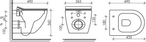 Комплект с инсталляцией Ceramica Nova CN4002MB_1001CH_1000 унитаз Metropol CN4002MB крышка-сиденье с микролифтом и инсталляция Envision CN1001CH с кнопкой смыва хром Round