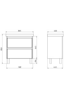 Тумба под раковину Dreja Luxury Plus 99.2032 80 см серый базальт матовый